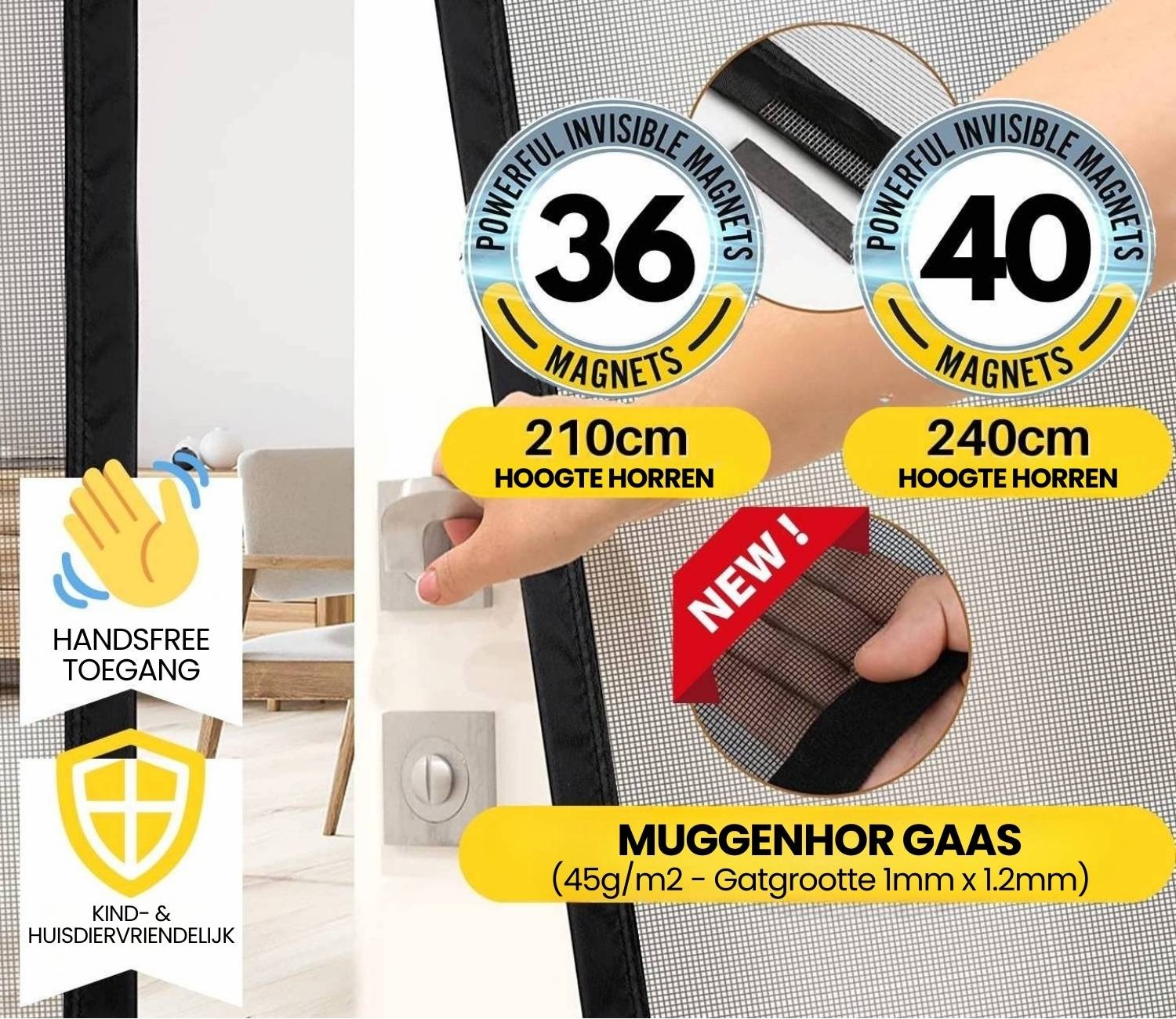 Magnetic Fly Screen Door Black 60 x 180 cm, image 10