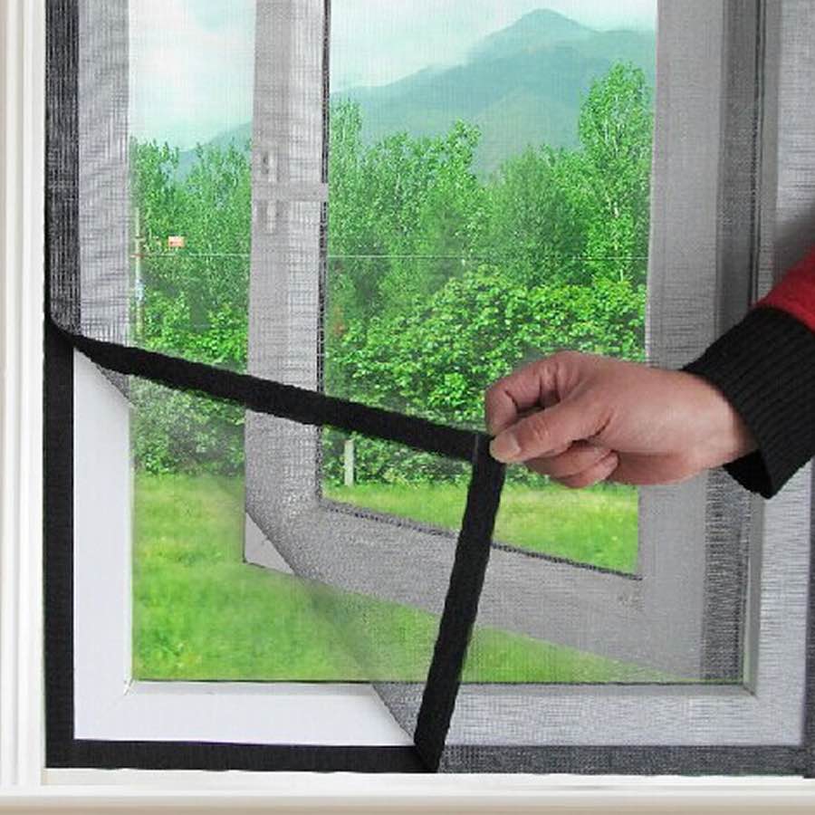 Velcro Window Screen Standard Mesh (Grey) 100 x 100 cm, image 2